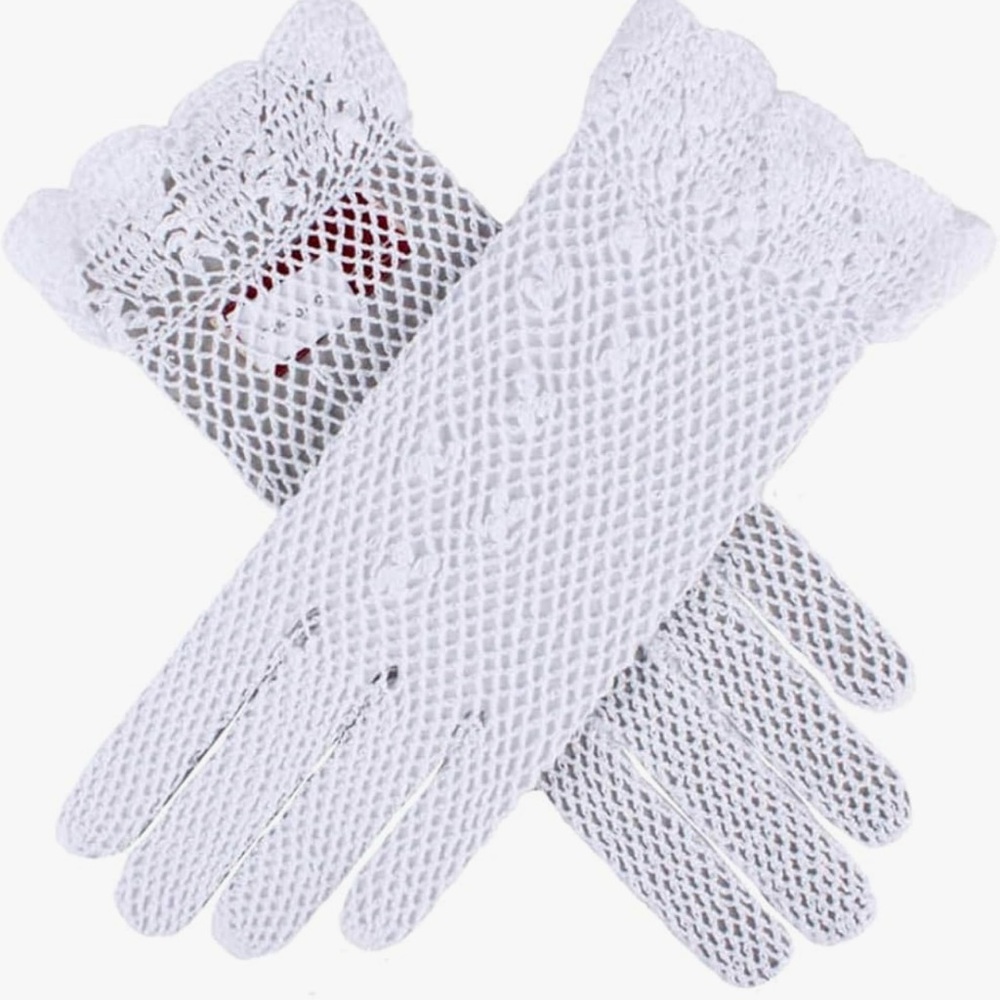 Lace Mesh Gloves for Kids Dance Costume